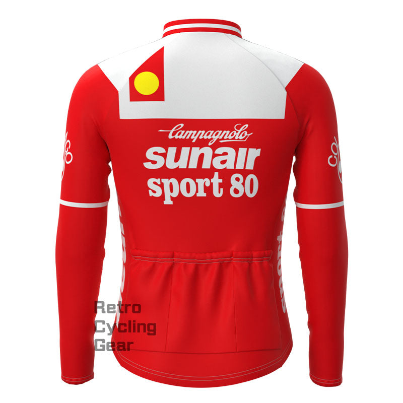 SUNAIR Rotes Retro-Langarm-Fahrradset