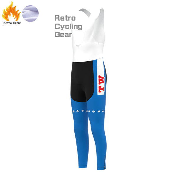 Skala Blue Fleece Retro Cycling Pants