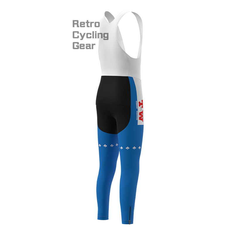 Skala blaue Fleece-Retro-Radsport-Sets