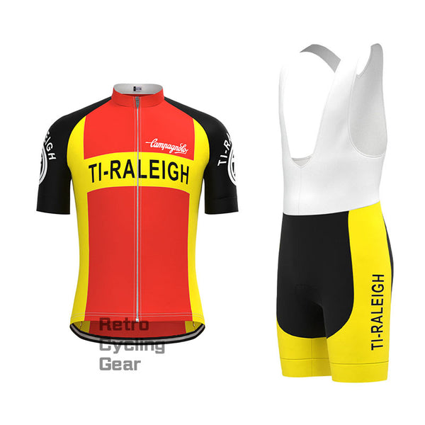 TI-Raleigh Rot-Gelbes Retro-Kurzarm-Radsport-Set