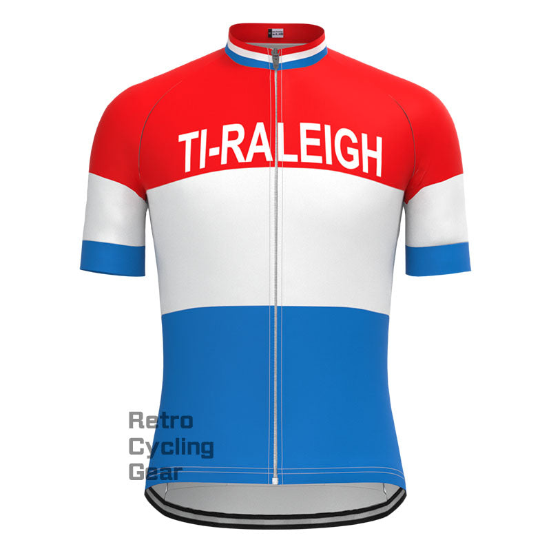 TI-Raleigh Red-Blue Retro Short sleeves Jersey