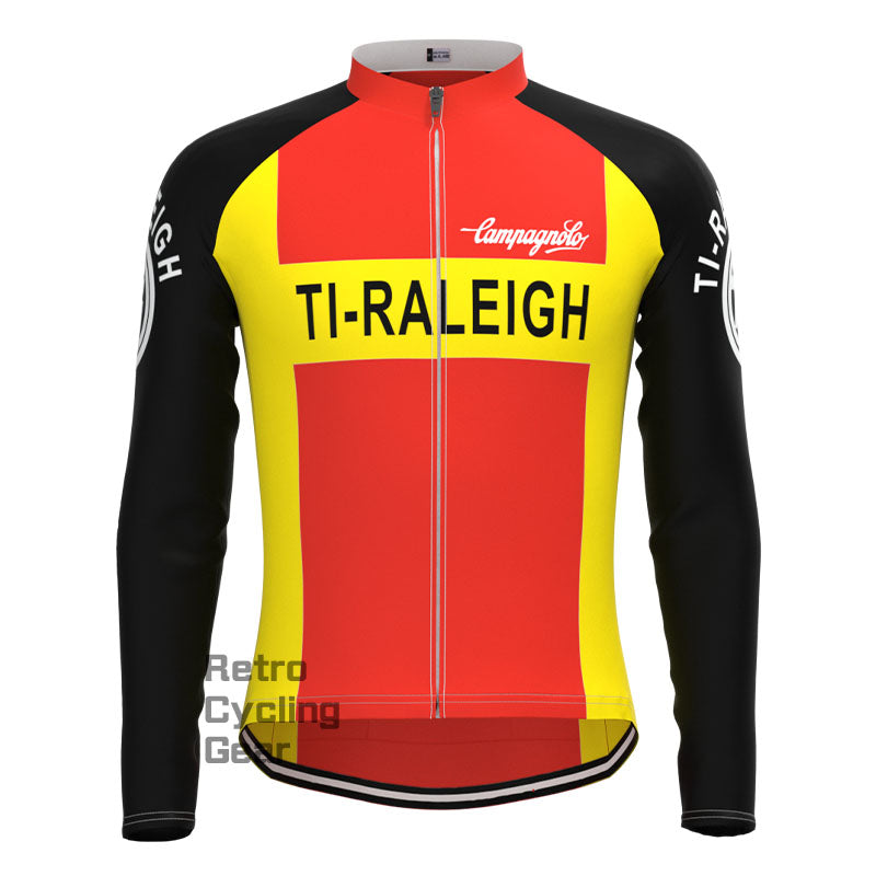 TI-Raleigh Red-Yellow Retro Long Sleeve Cycling Kit