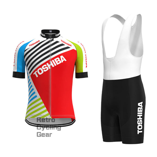 Toshiba Stripes Retro Short Sleeve Cycling Kit