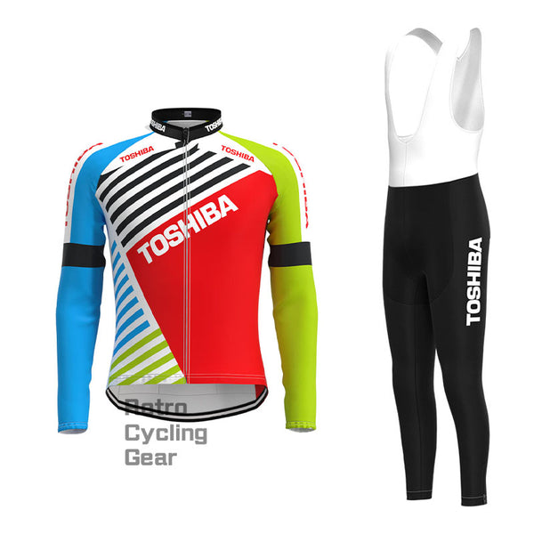 Toshiba Stripes Retro Long Sleeve Cycling Kit