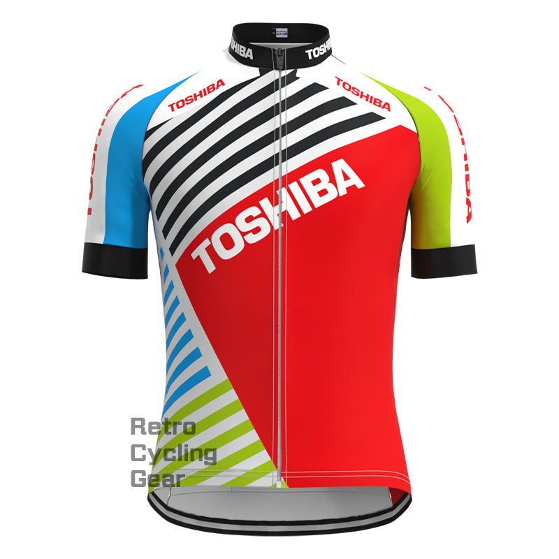 Toshiba Stripes Retro Kurzarm-Fahrradset