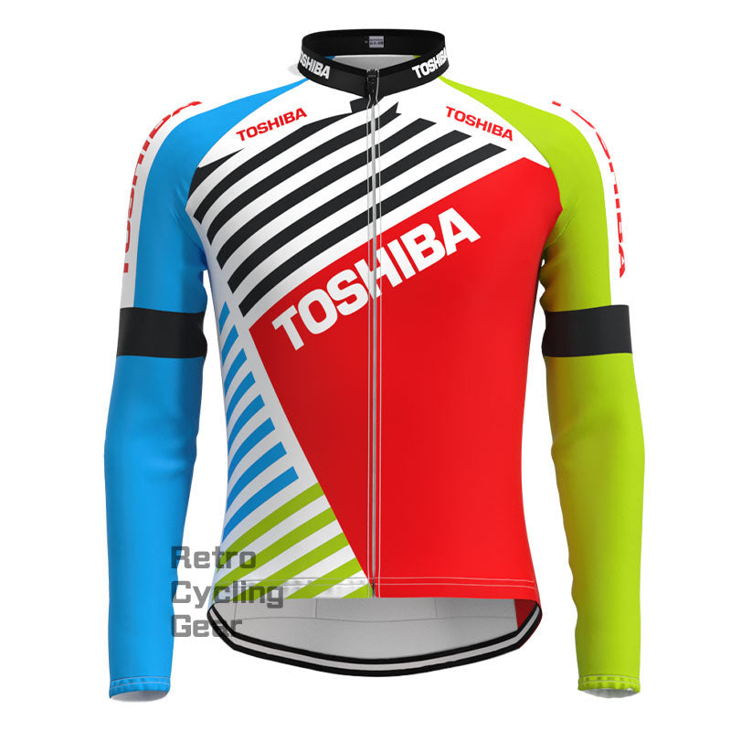 Toshiba Stripes Retro Long Sleeve Cycling Kit