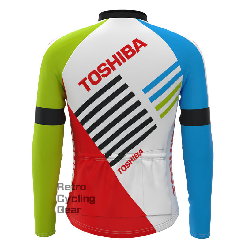 Toshiba Stripes Fleece Retro Cycling Kits