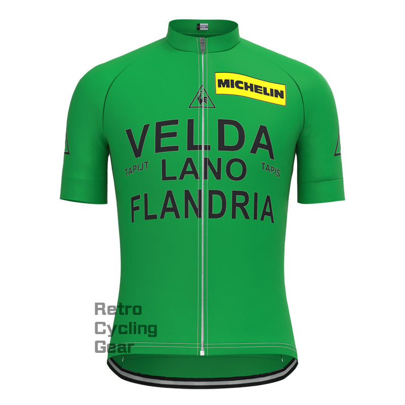 VELDA Green Retro Short Sleeve Cycling Kit