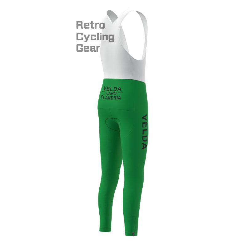 VELDA Green Fleece Retro Cycling Pants