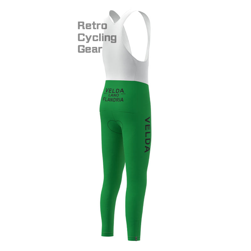 VELDA Green Fleece Retro Cycling Kits