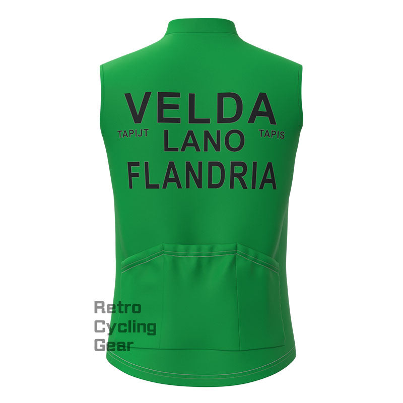 VELDA Green Fleece Retro Cycling Vest