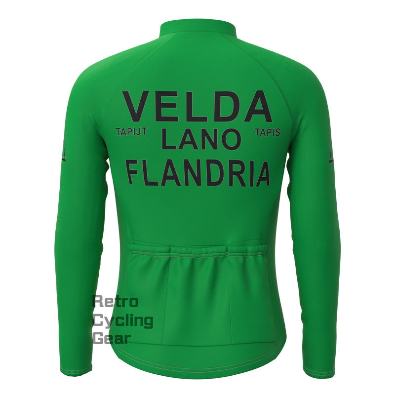 VELDA Green Retro Long Sleeve Cycling Kit