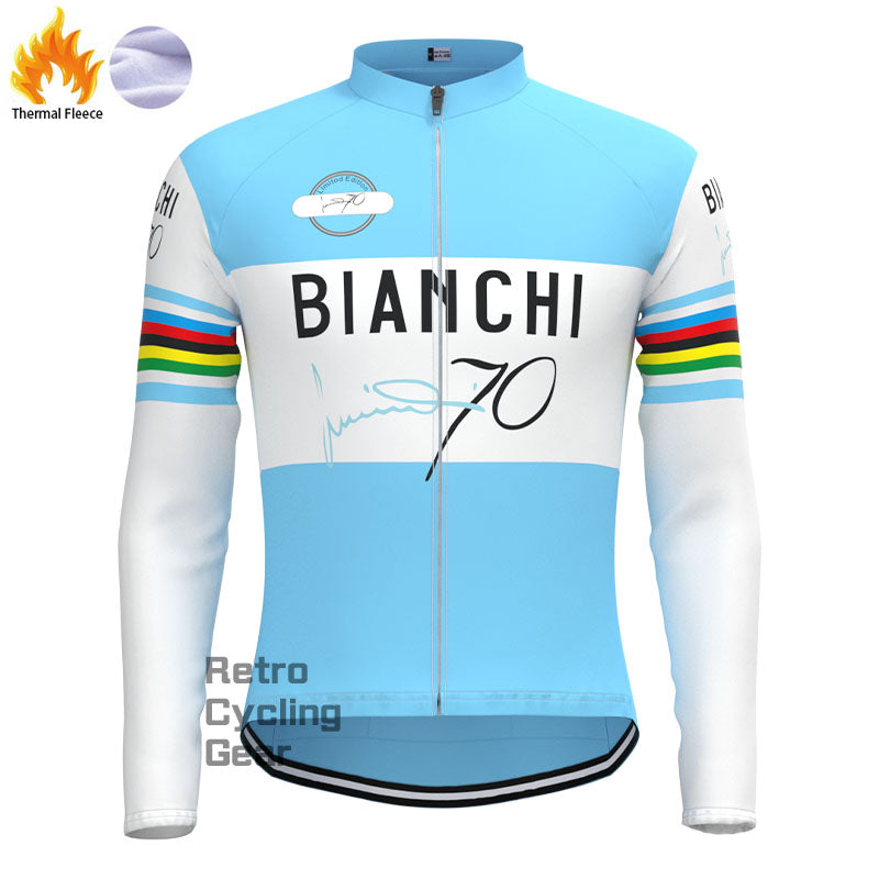 Bianchi Water Blue Fleece Retro Cycling Kits