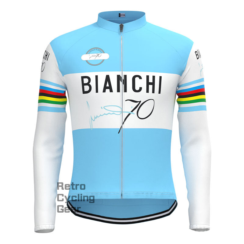 Bianchi Water Blue Retro Langarm-Radsport-Set