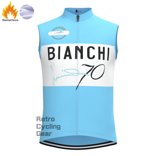 Bianchi Water Blue Fleece Retro Cycling Vest