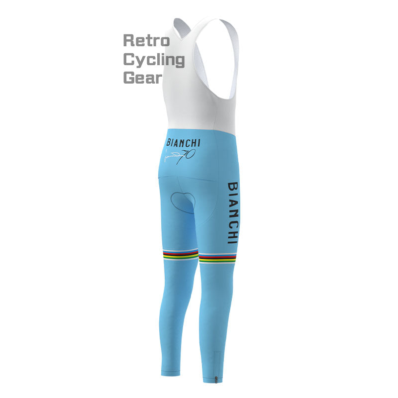 Bianchi Water Blue Fleece Retro Cycling Pants