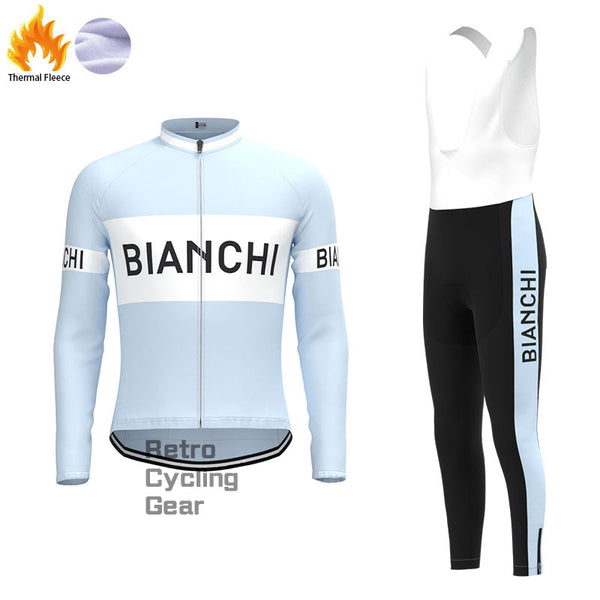 Bianchi Baby Blue Fleece Retro-Radsport-Sets