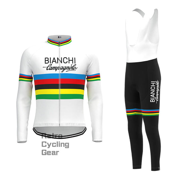 Bianchi Stripe Retro Langarm-Fahrradset