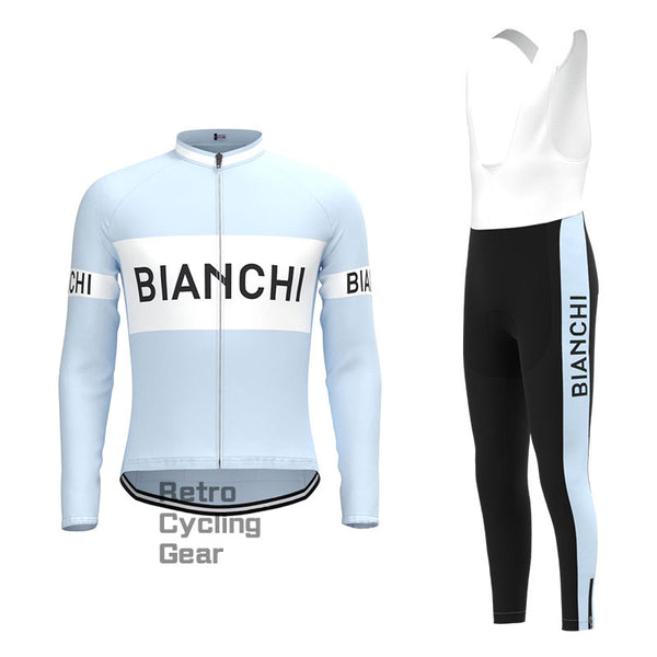 Bianchi Baby Blue Retro Long Sleeve Cycling Kit