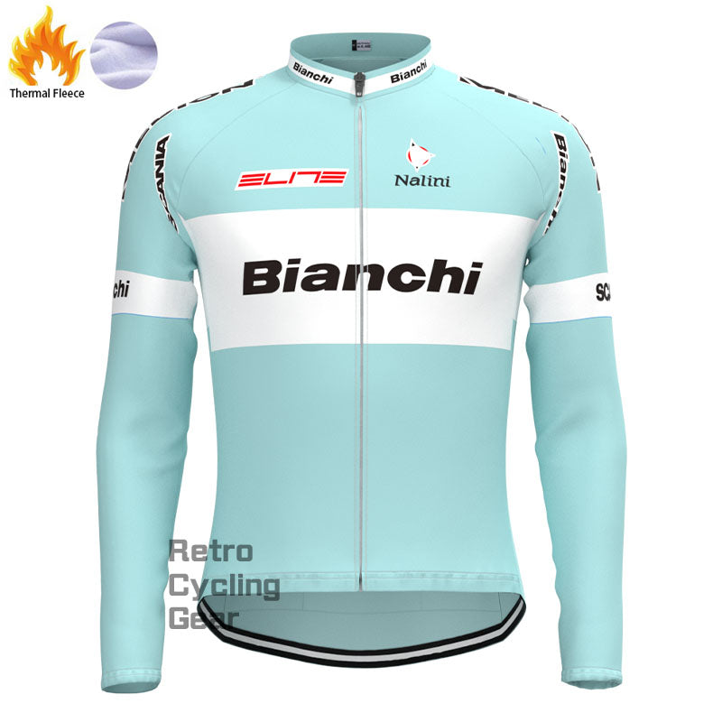 Bianchi Grey Green Fleece Retro Cycling Kits