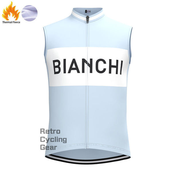Bianchi Baby Blue Fleece Retro Cycling Vest