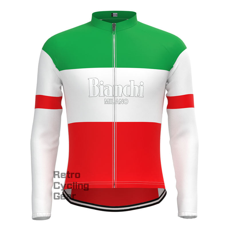 Bianchi Green red Retro Long Sleeve Cycling Kit