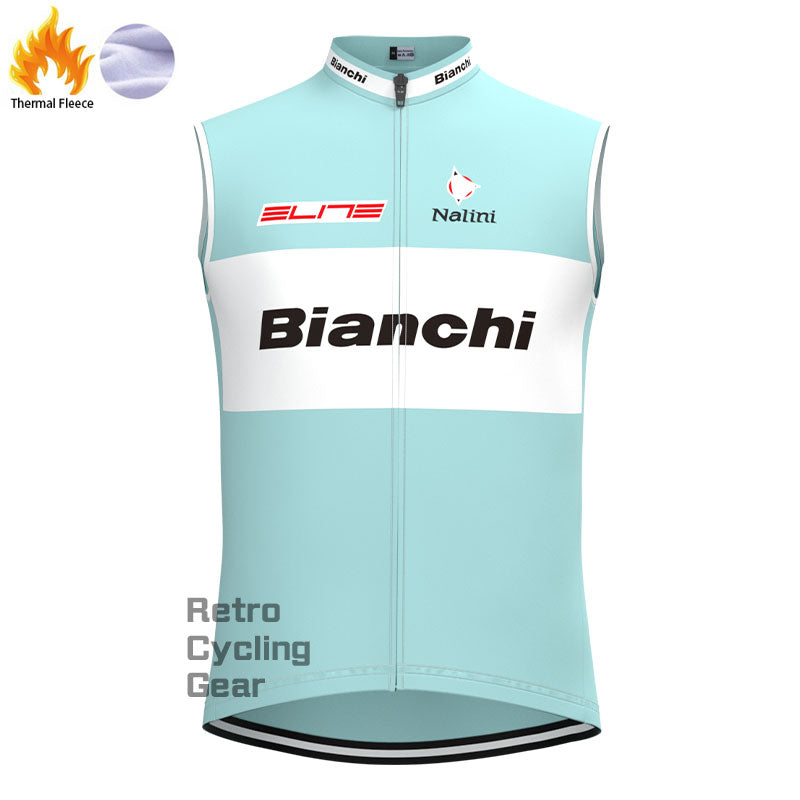 Bianchi Grau-grünes Fleece-Retro-Radsportweste