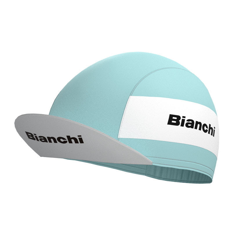 Bianchi Grau-grüne Retro-Radsportkappe
