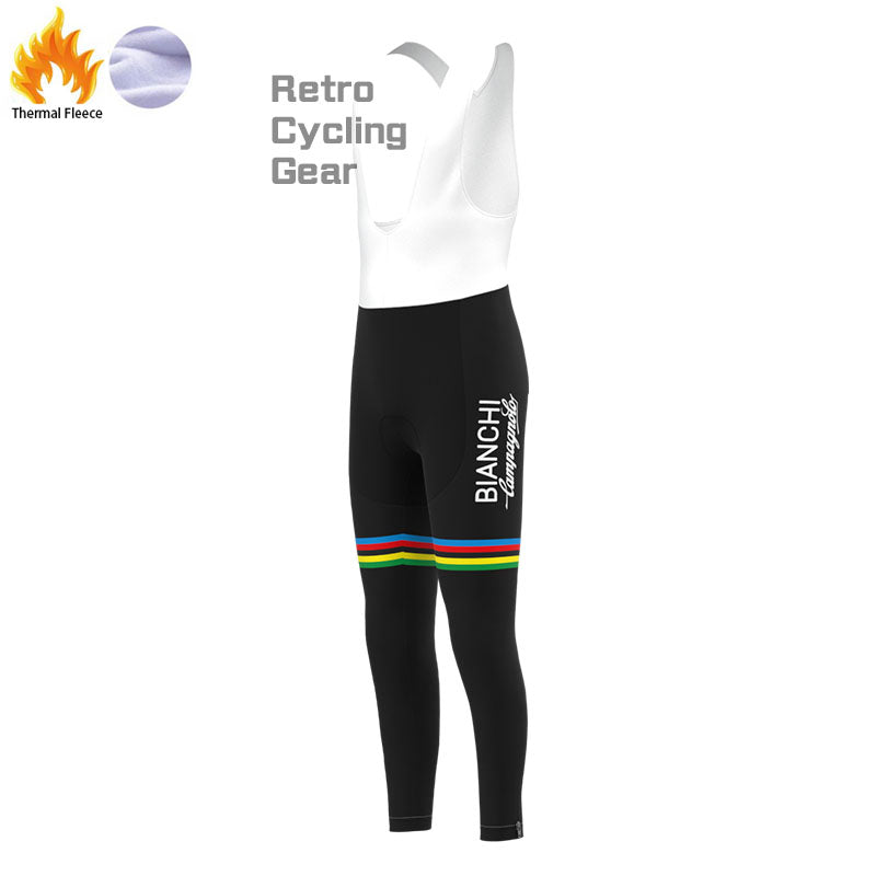 Bianchi Stripe Fleece Retro Cycling Pants