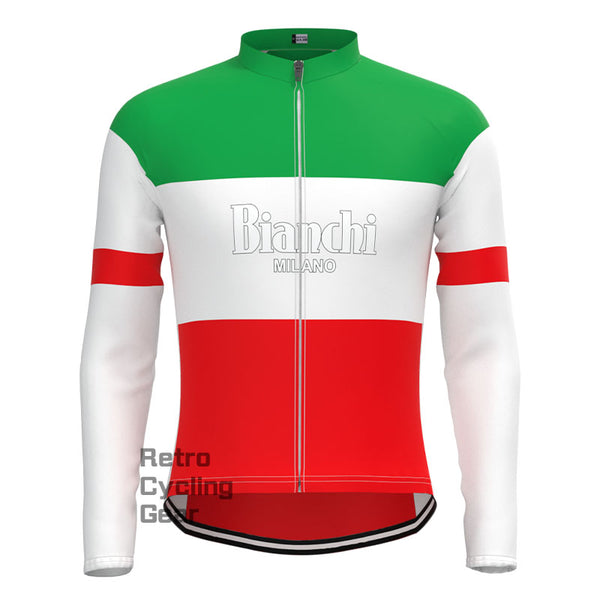 Bianchi Green red Retro Long Sleeves Jersey