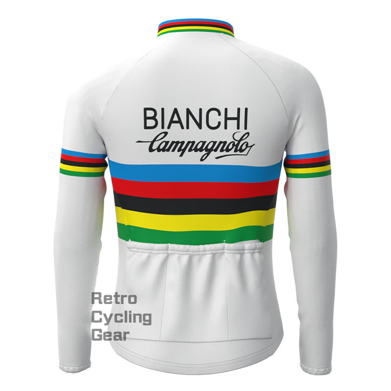 Bianchi Stripe Fleece Retro Long Sleeves Jerseys