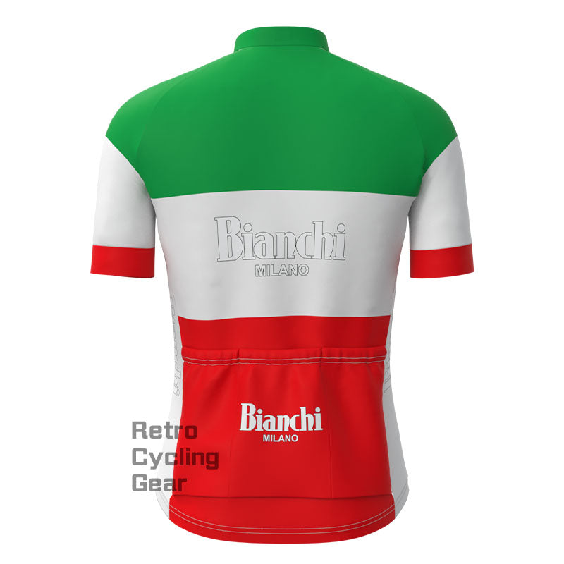 Bianchi Grün-rotes Retro-Kurzarm-Radsport-Set