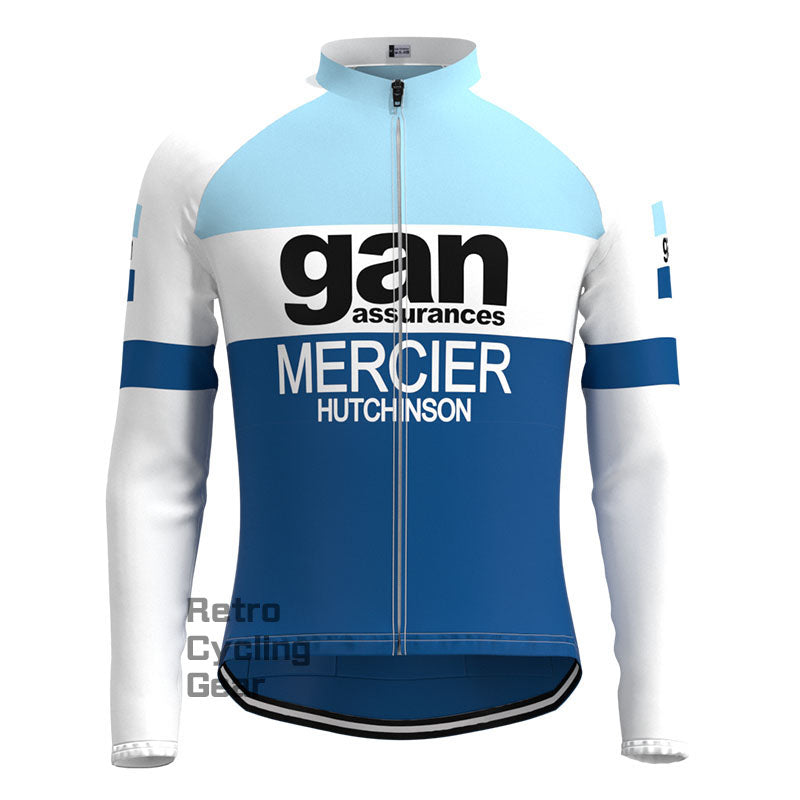 gan Blaues Retro-Langarm-Radsport-Set