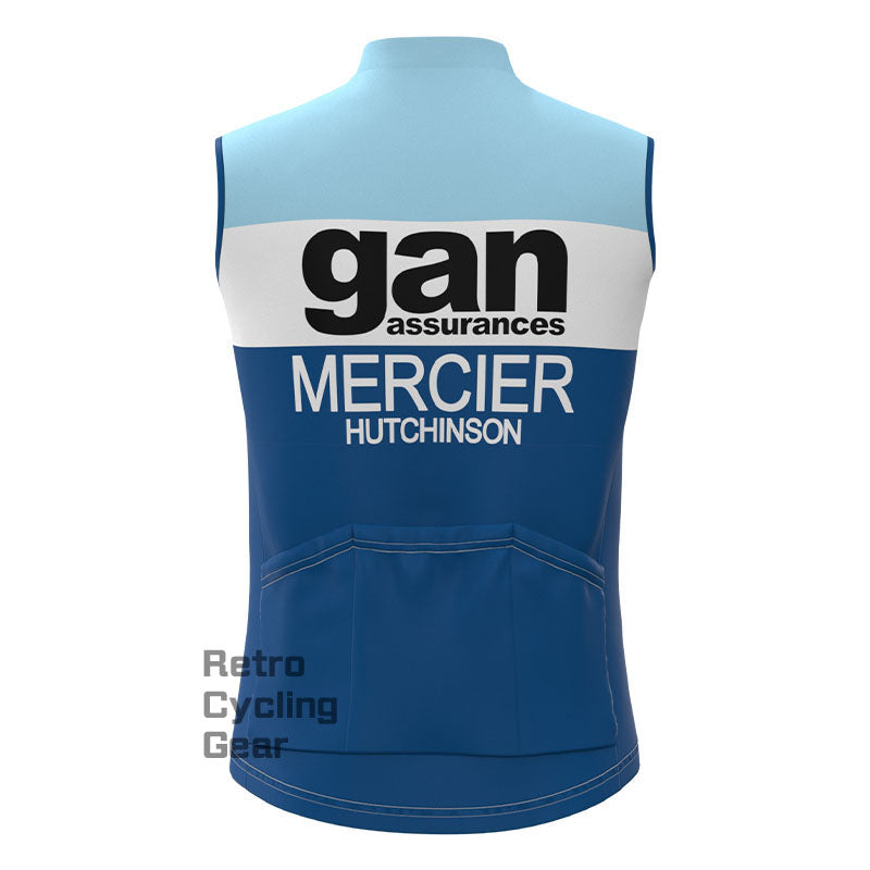 gan Blue Fleece Retro Cycling Vest