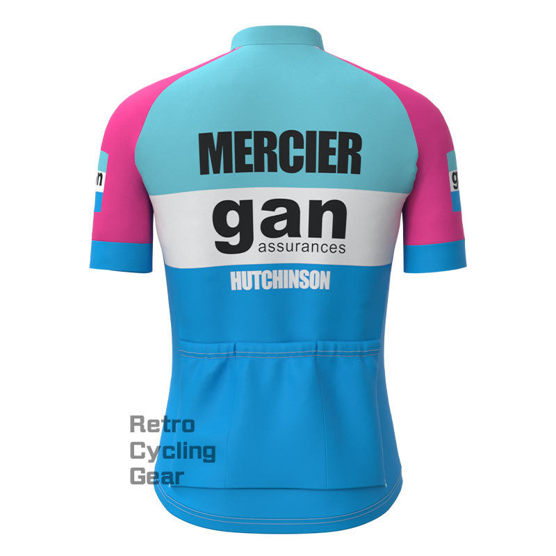 gan Blau-Rosa Retro-Trikot mit kurzen Ärmeln