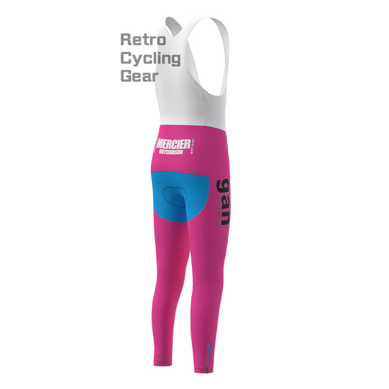 gan Blue-Pink Fleece Retro Cycling Kits