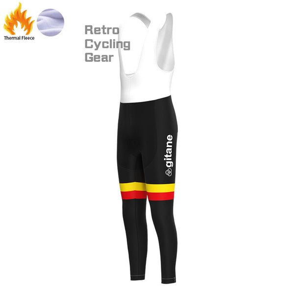 gitane Black-Red Fleece Retro Cycling Pants