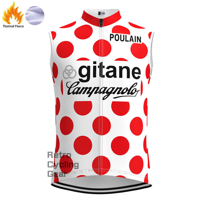 gitane Red dot Fleece Retro Cycling Vest