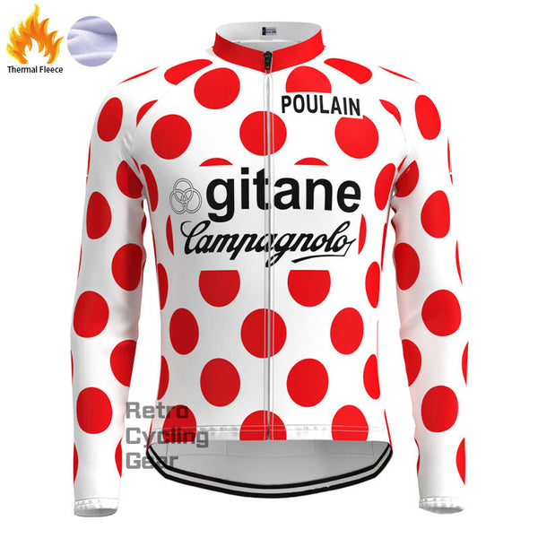 gitane Red dot Fleece Retro Long Sleeves Jerseys