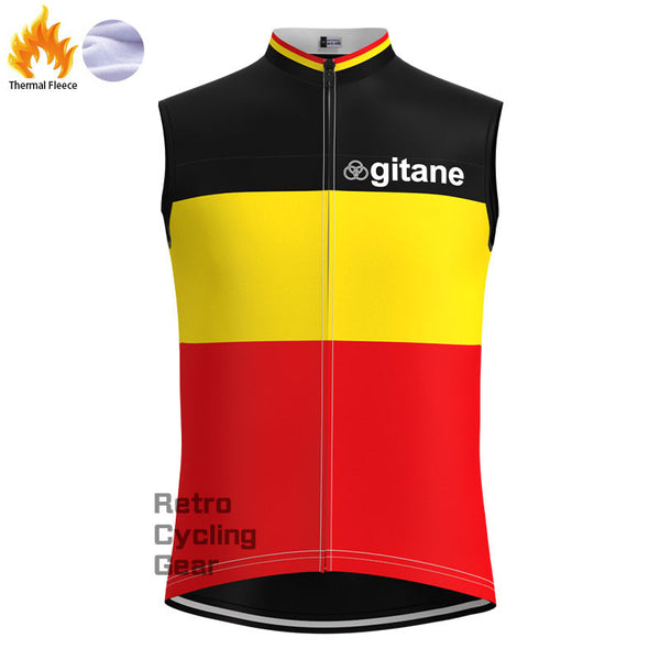 gitane Black-Red Fleece Retro Cycling Vest