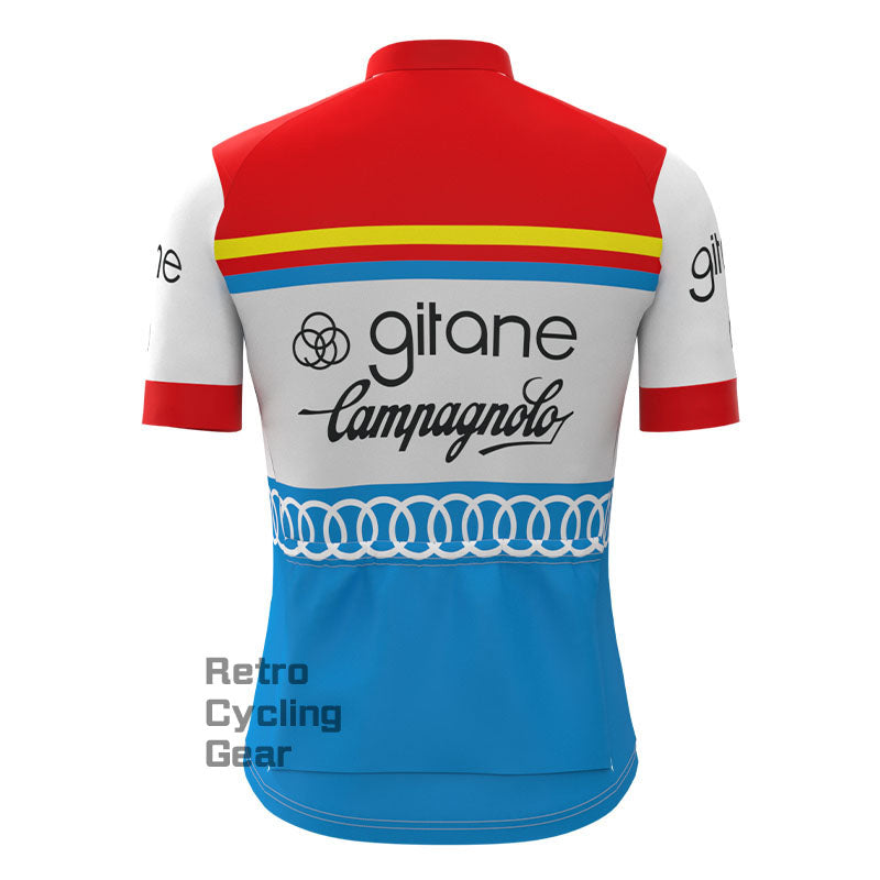 gitane Red Blue Retro Short Sleeve Cycling Kit