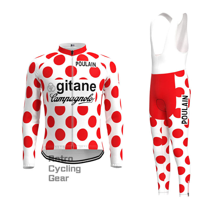 Gitane Red Dot Retro Langarm-Radsport-Set