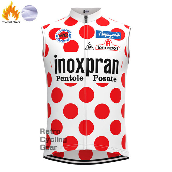 inoxpran Red-Dot Fleece Retro Cycling Vest