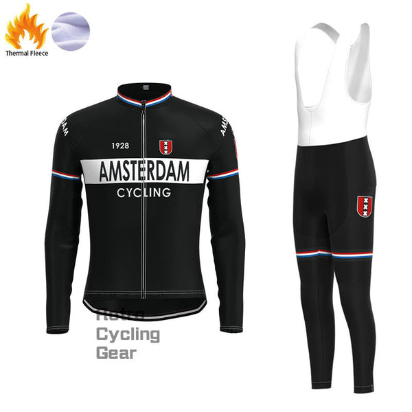 Amsterdam Black Fleece Retro Cycling Kits