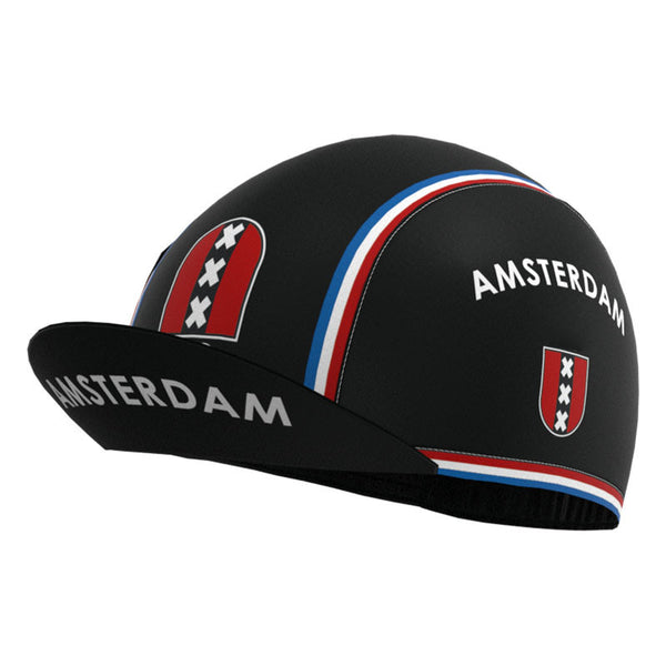 Amsterdam Black Retro Cycling Cap