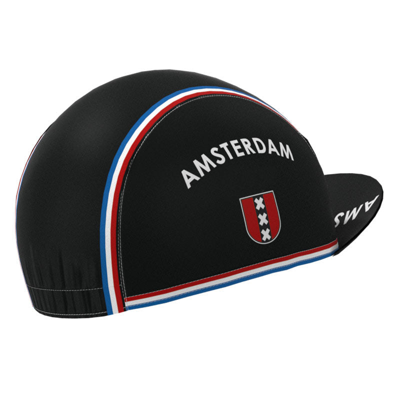Amsterdam Black Retro Cycling Cap