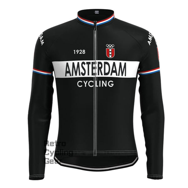 Amsterdam Black Retro Long Sleeves Jersey