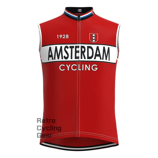Amsterdam Rote Retro-Radsportweste