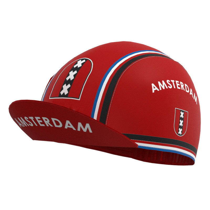 Amsterdam Red Retro Cycling Cap