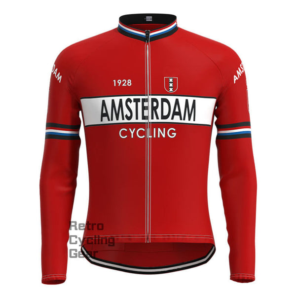 Amsterdam Red Retro Long Sleeves Jersey